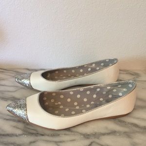 White and Silver Sequin Flats.